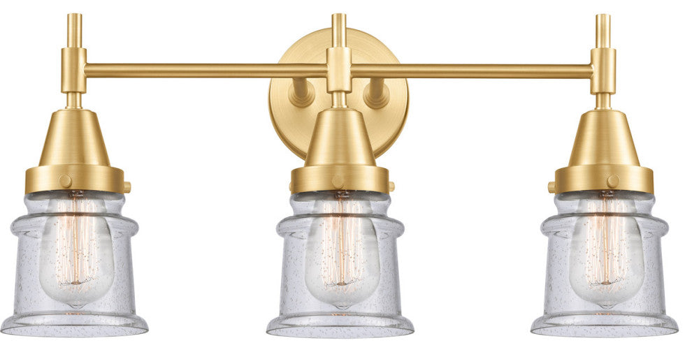 Innovations 447-3W-SG-G184S-LED 3-Light Bath Vanity Light, Satin Gold
