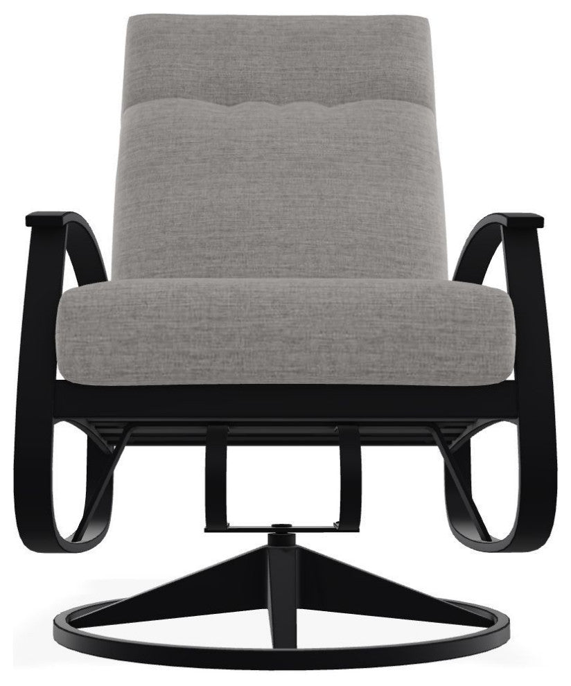 Belle Isle Cushion Deep Seat Outdoor Swivel Rocker, Graystone/Black