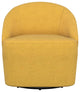 Upholstered Barrel Accent Swivel Chair, Yellow