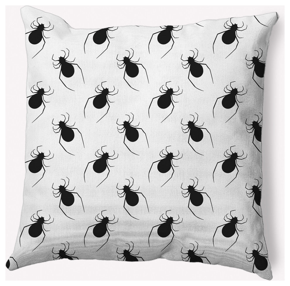 20" x 20" Spider Pattern Indoor/Outdoor Polyester Throw Pillow, White