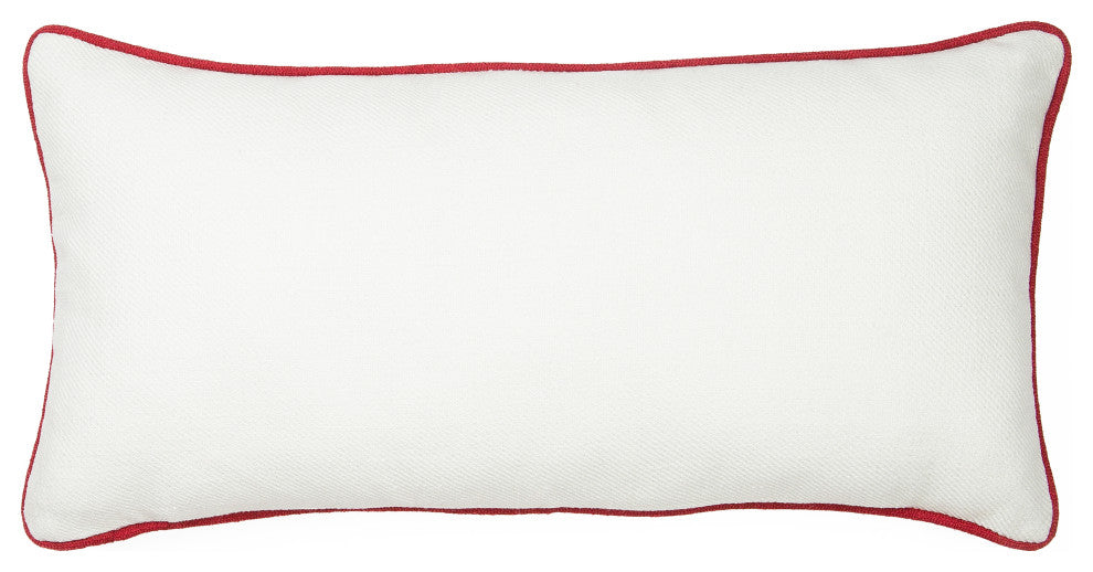 Noel Embroidered Christmas Pillow, 10"x20"