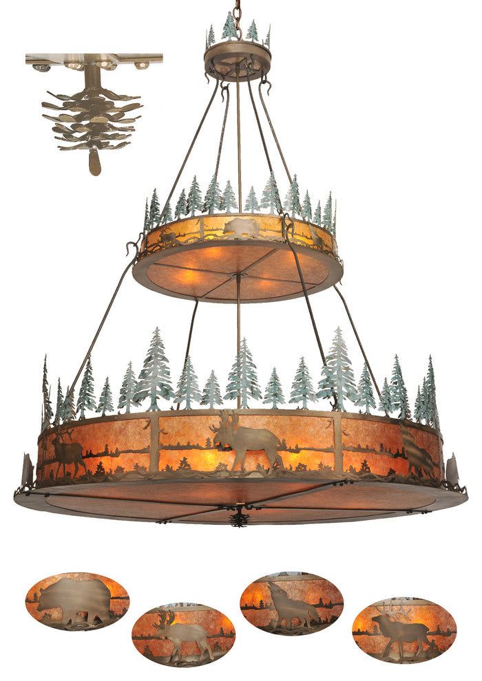 72W Wildlife at Pine Lake 2 Tier Inverted Pendant