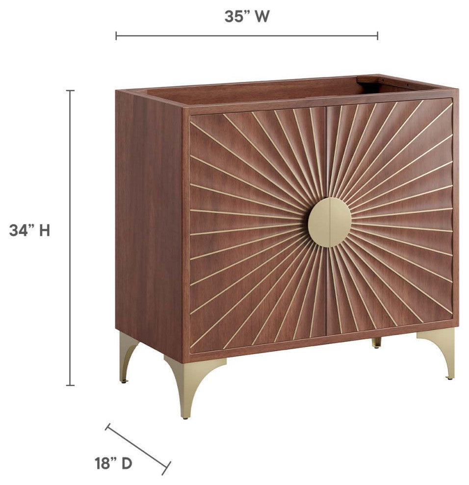 Daylight 36" Bathroom Vanity Cabinet, Walnut