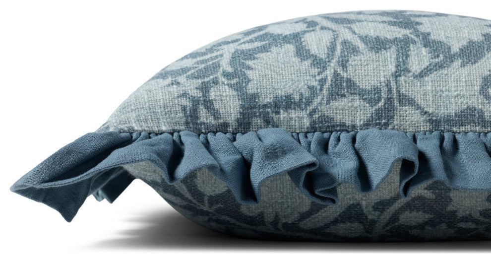 Chris Loves Julia x Loloi Kathleen Blue 18'' x 18'' Cover, Poly Pillow