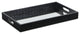 Black Faux Snakeskin Tray With Beveled Mirror