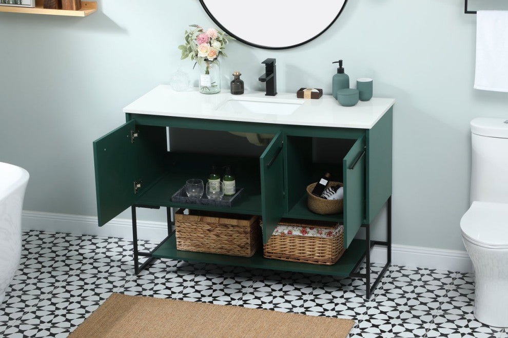 Sue 48" Single Bathroom Vanity, Green