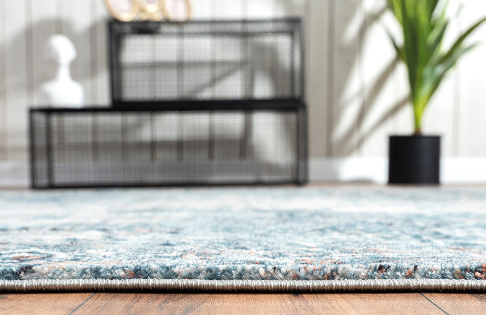 Abani Rugs Azure AZR180A Contemporary Blue and Ivory Abstract Area Rug