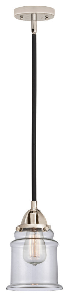 Canton Mini Pendant, Black Polished Nickel, Clear, Clear