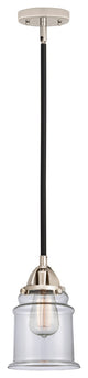 Canton Mini Pendant, Black Polished Nickel, Clear, Clear