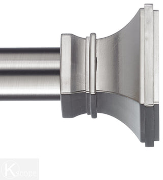 Versailles Non-Telescoping Curtain Rod With Metro Rings, Stainless, 72