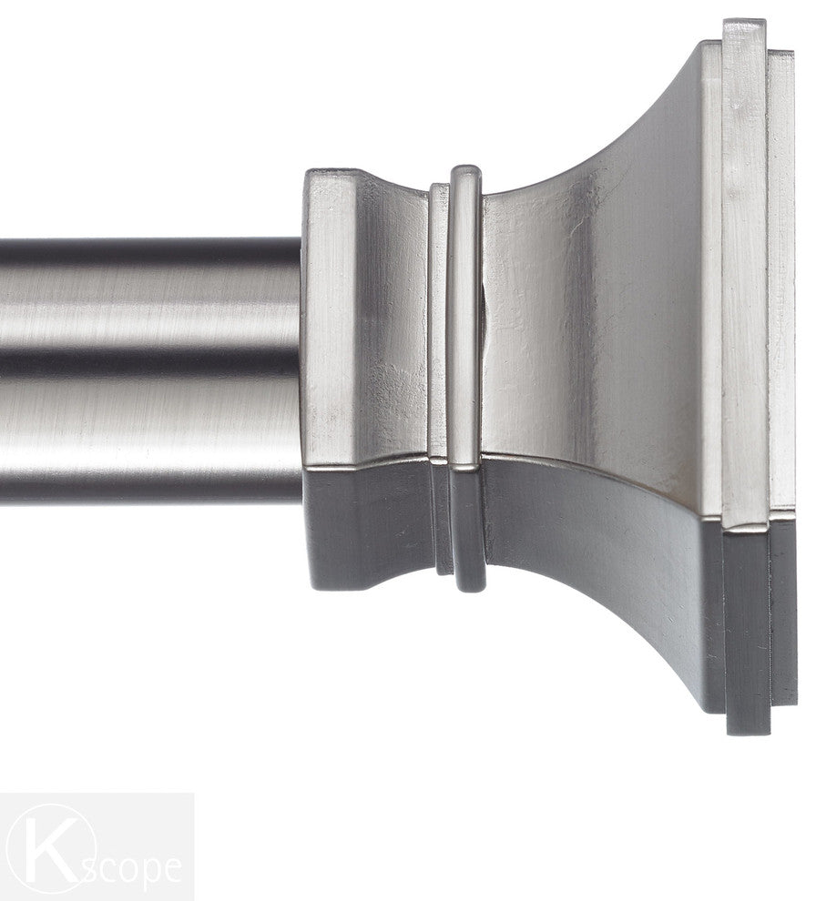 Versailles Non-Telescoping Curtain Rod With Metro Rings, Stainless, 72