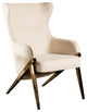 Accent Chair With Metal Frame, Cream and Bronze