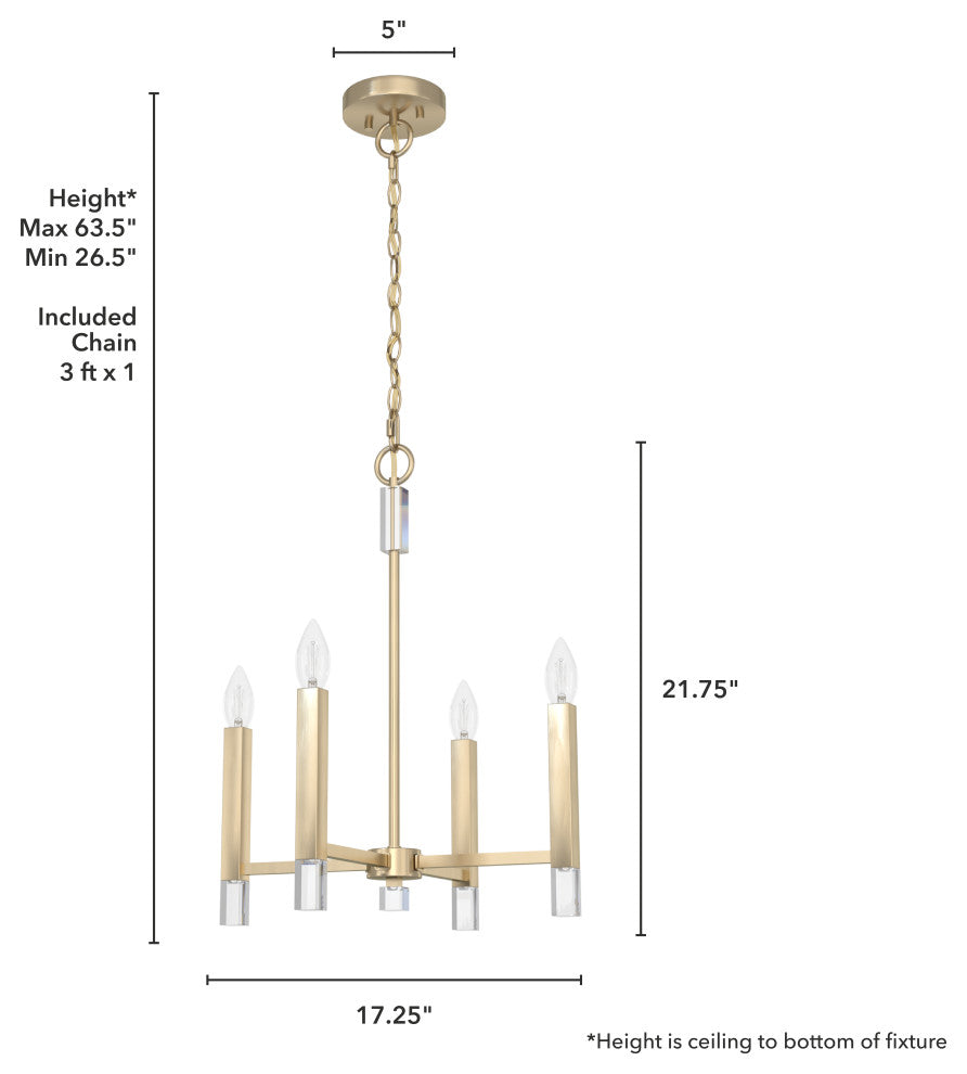 Hunter Sunjai Alturas Gold 4 Light Pendant Ceiling Light
