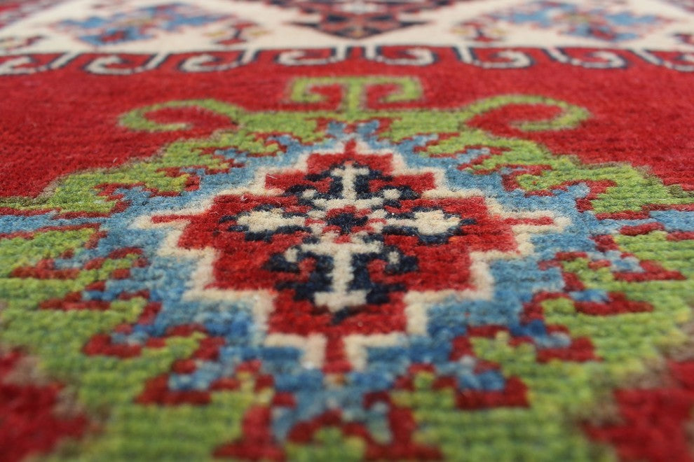 Kazak Ghoncheh Red Rug