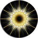 Bright Yellow Rounded Fractal Flower, Floral Round Wall Art, 36"