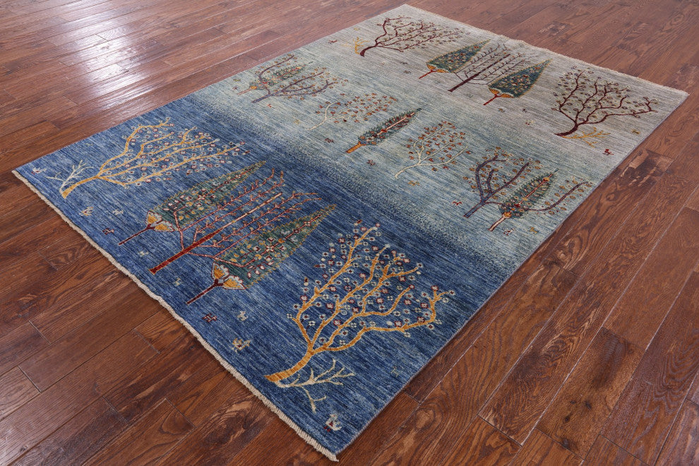 5' 7" X 7' 10" Persian Gabbeh Tribal Hand Knotted Rug Q7936