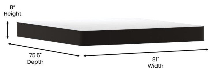 Capri Comfortable Sleep 8 Inch CertiPUR-US Certified Hybrid Mattress in a Box, Gray, King