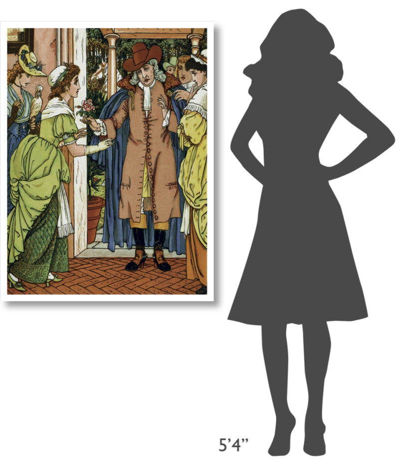 "Beauty and the Beast - Greetings" Digital Paper Print by Walter Crane, 32"x42"