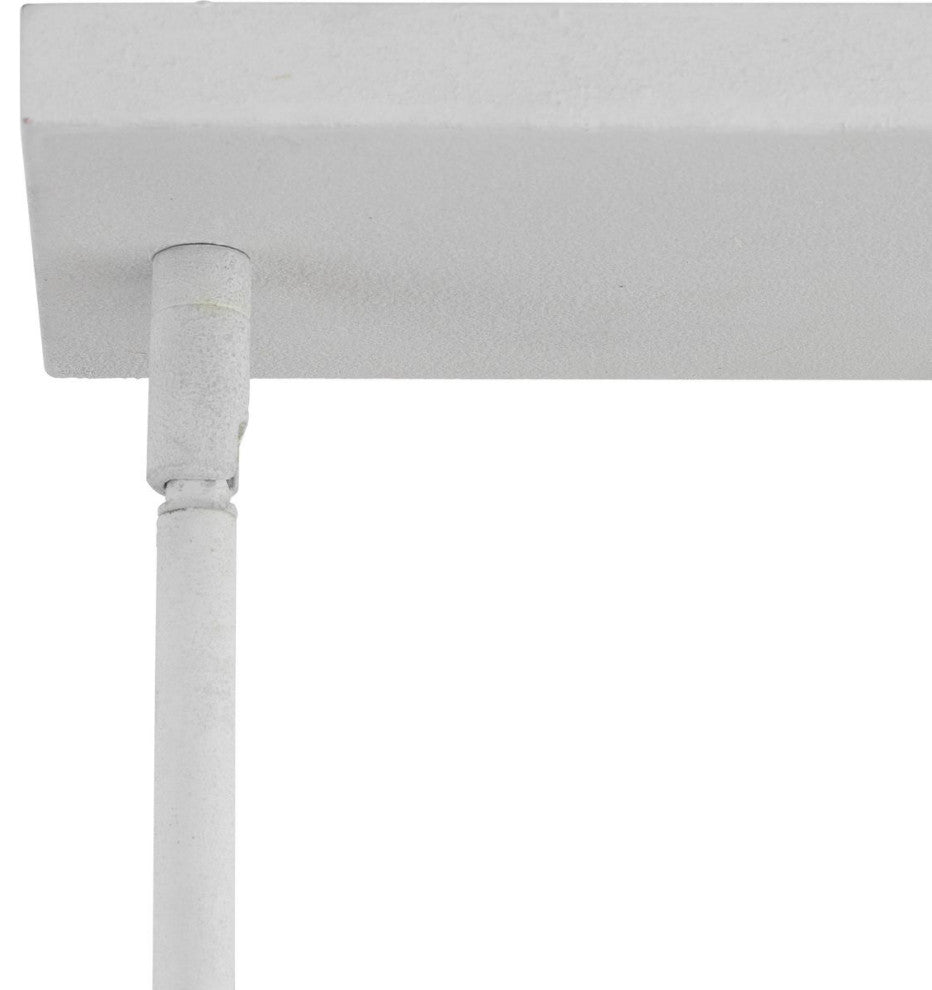 Pinellas Collection 6-Light Island Linear Chandelier Light, White Plaster