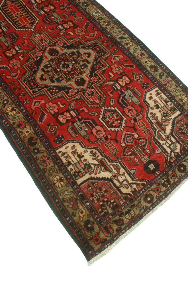 Fine Vintage Distressed Shepard Rust/Brown Runner, 3'6x9'9