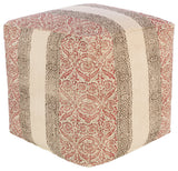 Surya Prisha Light Beige Pouf 18"H X 18"W X 18"D