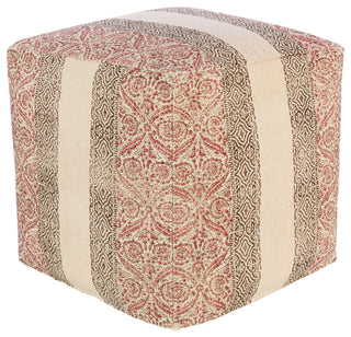 Surya Prisha Light Beige Pouf 18"H X 18"W X 18"D