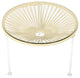 Zicatela Indoor/Outdoor Handmade Side Table, Ivory Weave, White Frame