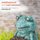 Alpine Green Sleeping Frog Holding a Flower Statue, 15"Tall
