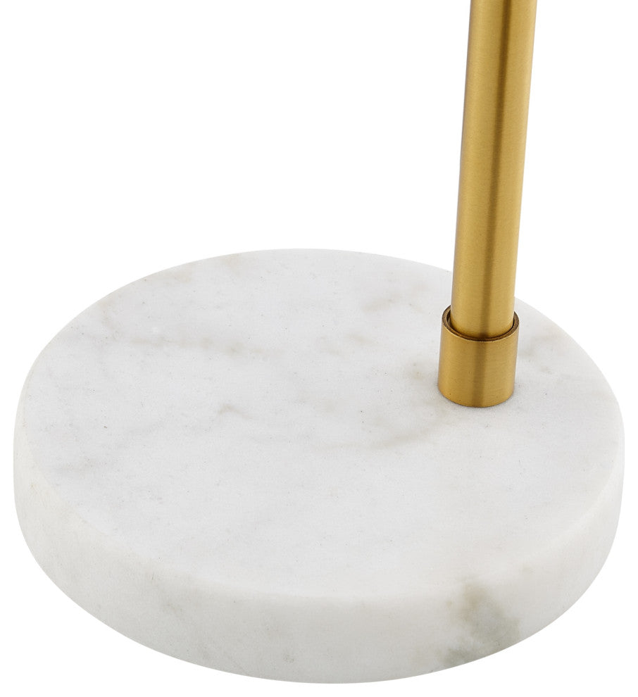 Inspired Home Emmalin Table Lamp, Marble Stone Base, Brass