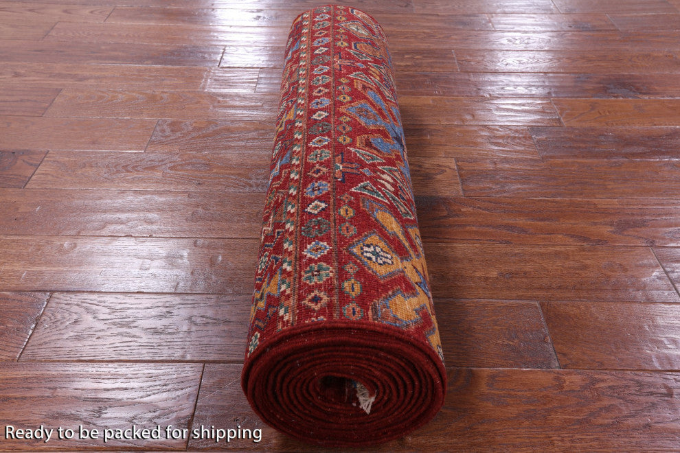 Runner Super Kazak Khorjin Hand Knotted Rug 2' 11" X 15' 8" Q7807