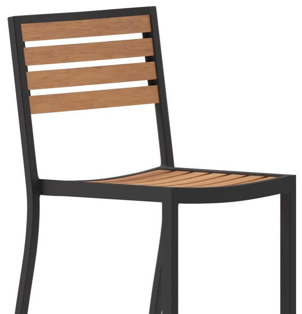 Lark Commercial Grade Outdoor Bar Height Stool, Teak
