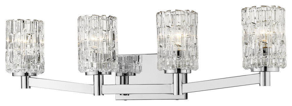 Aubrey 4 Light Vanity in Chrome with Clear Glass Shade