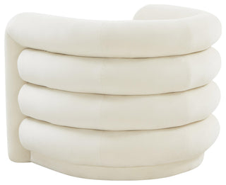 Curves Cream Velvet Lounge Chair