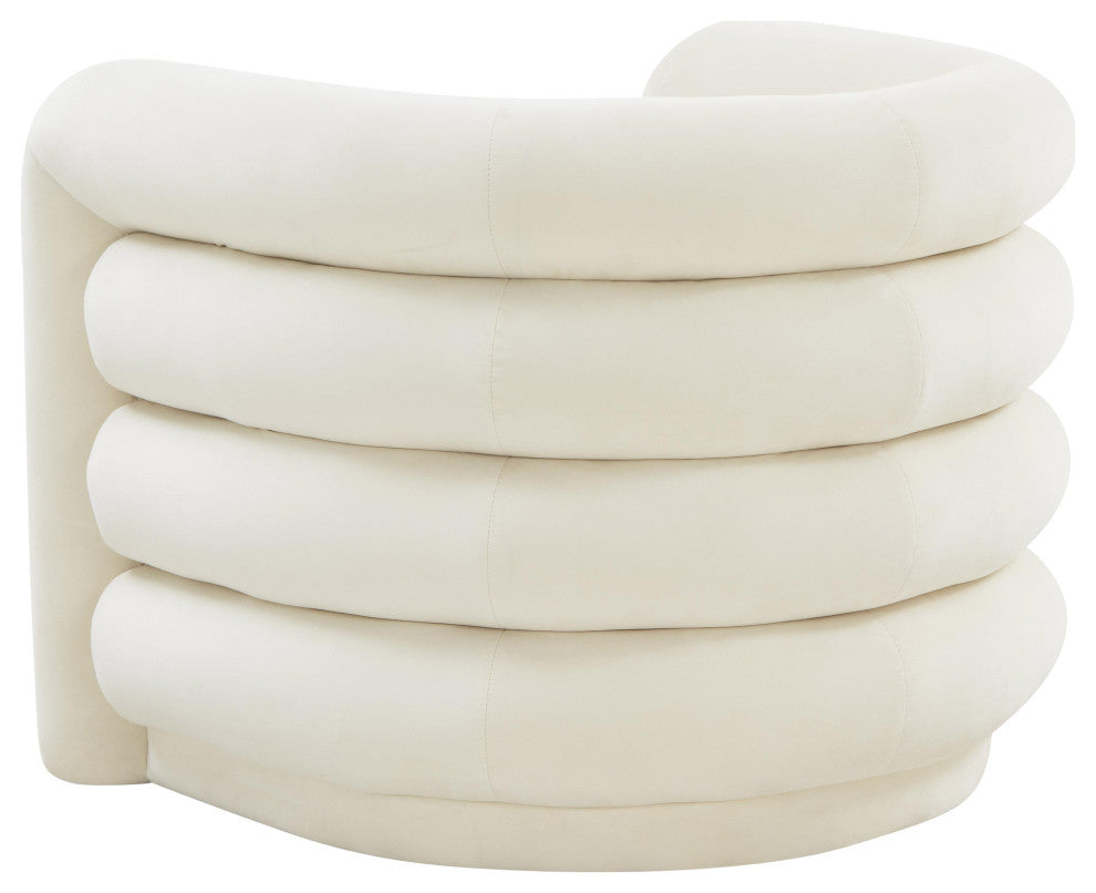 Curves Cream Velvet Lounge Chair