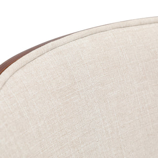 LeisureMod Tule Dining Chair with White Frame Set of 2, Walnut/Beige