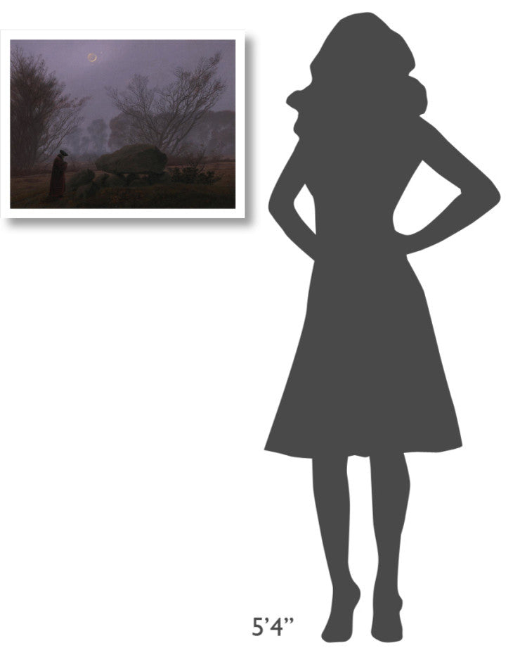 "A Walk at Dusk" Digital Paper Print by Caspar David Friedrich, 26"x20"