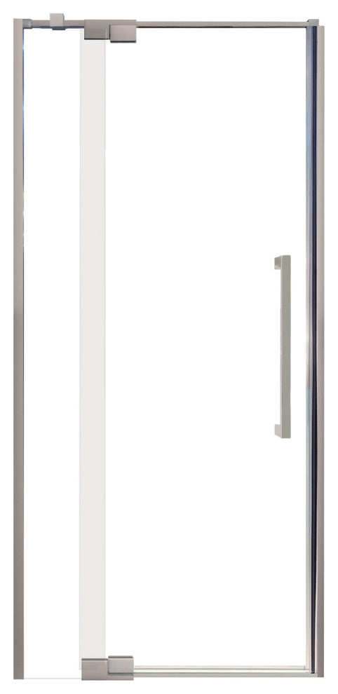 Transolid Irene 36"W x76"H Pivot Shower Door in Brushed Stainless w/ Clear Glass