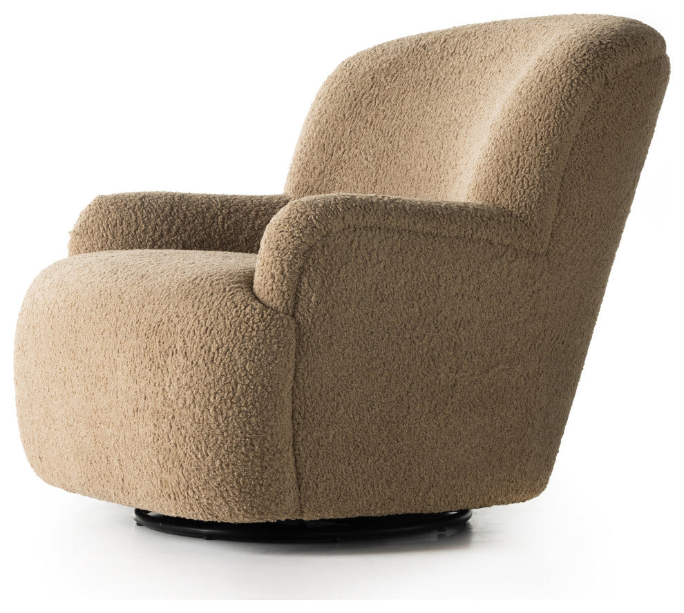 Kadon Swivel Chair-Sheepskin Camel