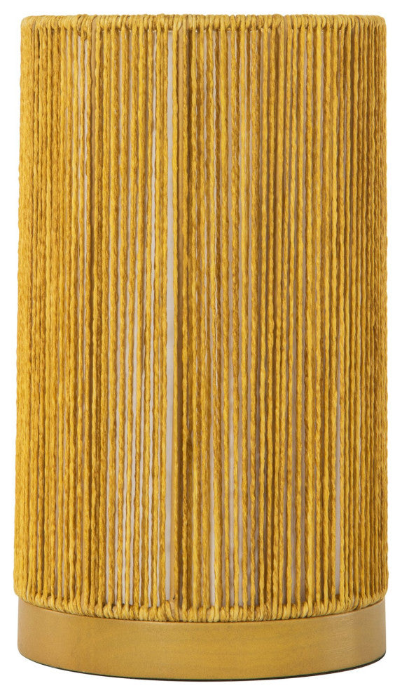 Paper Rope Indoor and Covered Patio Rechargeable LED Drum Table Lamp