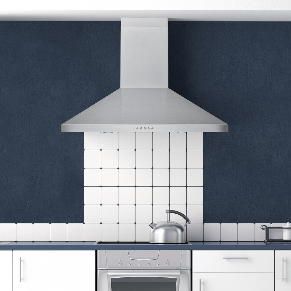 Hauslane | Chef Series Range Hood WM-530SS Pro European Style Kitchen Extractor, Matte Black, 36"