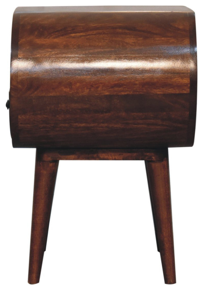 Large Chestnut Circular Open Bedside