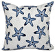 Soft Starfish, Geometric Print Pillow, Blue, 18"x18"
