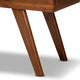 Alona Mid-Century Modern Light Gray Fabric Upholstered Wood Dining Bench