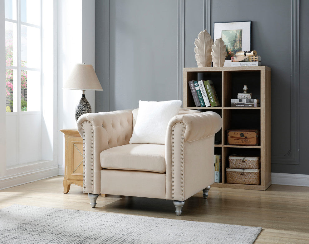Raisa Beige Accent Chair