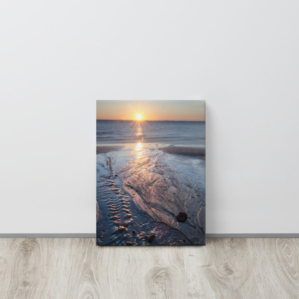 Low Tide Ravine Coastal Landscape Photo Canvas Wall Art Print, 12" X 16"
