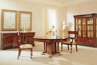 Round Dining Table With Gold Accents