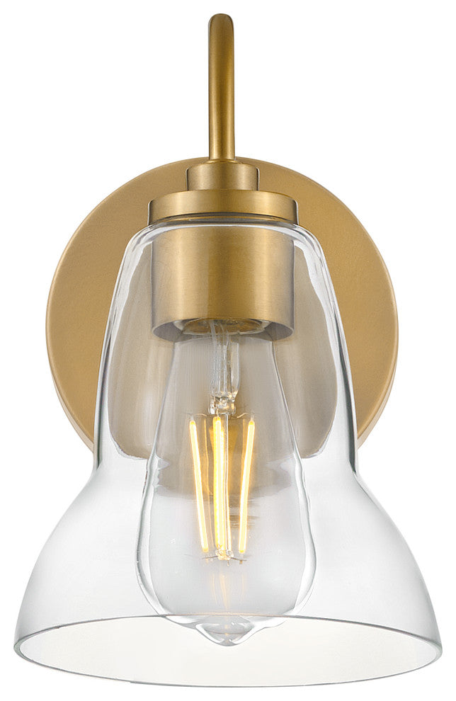 Lark Vera 6.5" Single Bath Vanity Light, Lacquered Brass