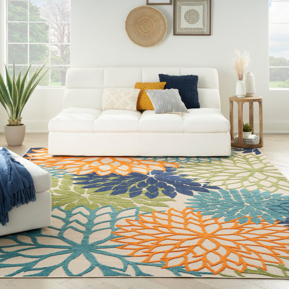 Nourison Aloha 10' x 14' Multicolor Tropical Area Rug