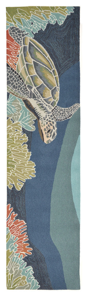 Ravella Akumal Indoor/Outdoor Rug, Ocean, 2'x8'