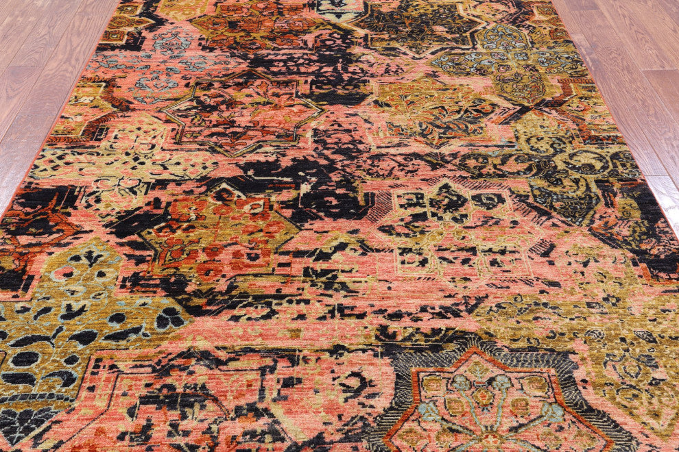 Modern Wool and Silk Hand Knotted Rug 6' 0" X 9' 0" Q7334